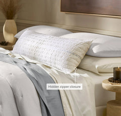 Tideline Pillow Cover (Grand Lumbar) - Cream/Hydrangea