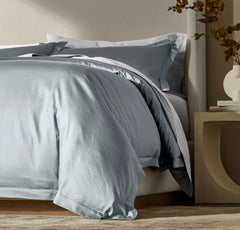 Signature Hemmed Duvet Set - Bluestone