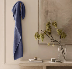 Turkish Ribbed Bath Towel - Coastal Navy