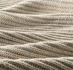 Sunday Knit Throw Blanket - Heathered Oatmeal/Heathered Pewter