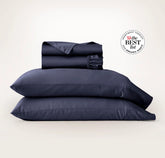 Percale Hemmed Sheet Set - Coastal Navy