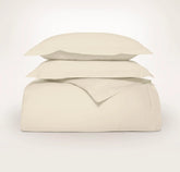 Signature Hemmed Duvet Set - Natural
