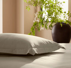 Percale Hemmed Duvet Set - Oak