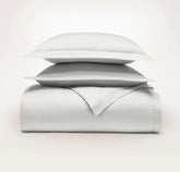 Percale Hemmed Duvet Set - Mist