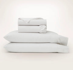Signature Hemmed Sheet Set - White/Oak Delicate Stripe