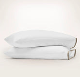 Percale Embellished Pillowcase Set - White/Oak Framed