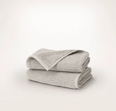 Turkish Ribbed Hand Towels (Pair) - Pewter