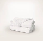 Turkish Ribbed Hand Towels (Pair) - White