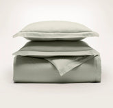 Percale Hemmed Duvet Set - Sageleaf
