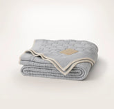 Basketweave Knit Throw Blanket - Shore/Sand