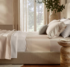 Signature Embellished Sheet Set - Sandstone/Desert Sand Curved Edge