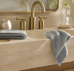 Turkish Ribbed Washcloths (Pair) - Shore
