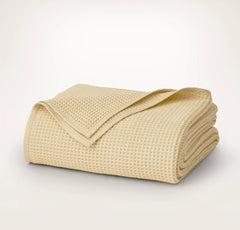 Waffle Bed Blanket - Buttercup