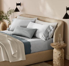 Signature Embellished Sheet Set - Sky/Shore Curved Edge