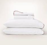 Signature Embellished Sheet Set - White/Holly Piped Edge