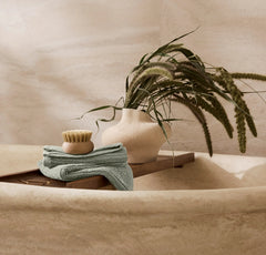 Turkish Ribbed Washcloths (Pair) - Sageleaf