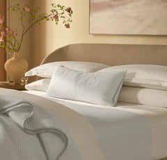 Waffle Pillow Cover - White/Oak Whipstitch