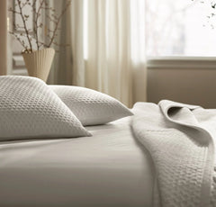 Signature Textured Stitch Quilted Sham - White