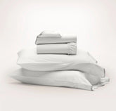 Signature Embellished Sheet Set - White/Mist Curved Edge