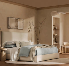 Percale Embellished Sheet Set - White/Shore/Sand Sail Stitch