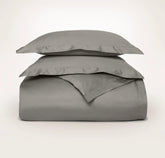Signature Hemmed Duvet Set - Stone