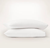 Signature Embellished Pillowcase Set - White/Shore Piped Edge