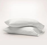 Signature Embellished Pillowcase Set - White/White Curved Edge