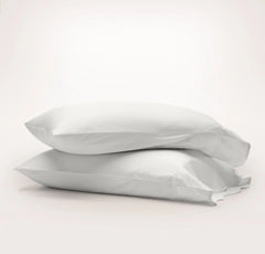Signature Embellished Pillowcase Set - White/White Curved Edge