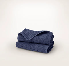 Turkish Waffle Hand Towels (Pair) - Coastal Navy