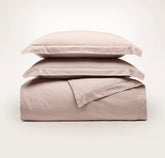 Percale Hemmed Duvet Set - Dusty Rose