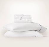 Signature Embellished Sheet Set - White/Mineral Embroidered