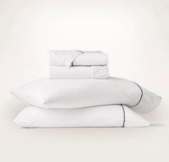 Signature Embellished Sheet Set - White/Mineral Embroidered