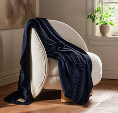 Sunday Knit Throw Blanket - Coastal Navy