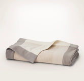 Fine Merino Wool Bed Blanket - Cream/Pewter/Oak Trielle