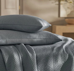 Signature Textured Stitch Quilted Sham - Bluestone