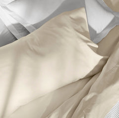 Percale Hemmed Fitted Sheet - Natural