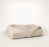 Sunday Knit Throw Blanket - Heathered Oatmeal/Heathered Pewter