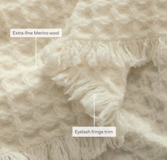Heirloom Waffle Merino Bed Blanket - Cream