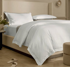 Percale Embellished Duvet Set - White/White Embroidered