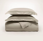 Percale Hemmed Duvet Set - Oak