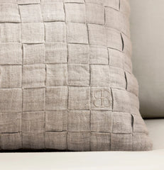 Linen Woven Icon Pillow Cover (Lumbar) - Melange Natural