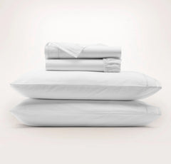 Signature Embellished Sheet Set - White/White Ladder Stitch