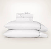 Percale Embellished Sheet Set - White/Shore Embroidered