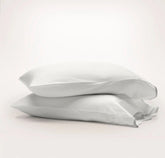 Signature Embellished Pillowcase Set - White/Mist Curved Edge