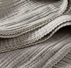 Dream Bed Blanket - Pewter/Cream Picot