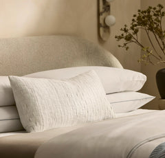 Linen Woven Icon Pillow Cover (Lumbar) - White