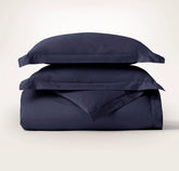Percale Hemmed Duvet Set - Coastal Navy