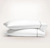 Signature Embellished Pillowcase Set - White/Stone Embroidered