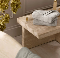 Turkish Ribbed Hand Towels (Pair) - Pewter