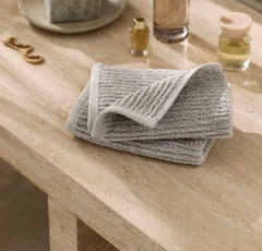 Turkish Ribbed Washcloths (Pair) - Pewter